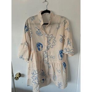 Commense Oversized Whimsical Sun Print Dress